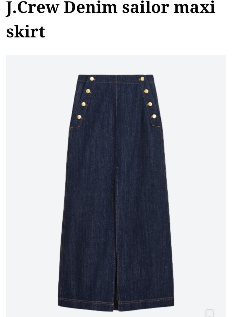 J. Crew Dark Indigo Denim Skirt with Contrast Stitching